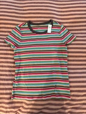 GAP Multicolor Striped Short Sleeve Ribbed Tee